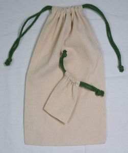 Sacs de rangement en coton biologique recyclable à cordon personnalisés pour cadeaux et artisanat - Pochettes de rangement imprimées à l'écran - Product Image 1