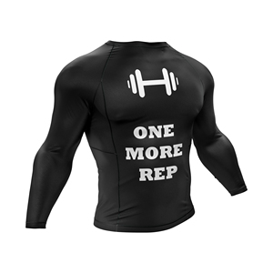 Gimnasio Atlético transpirable de poliéster de alta calidad de manga larga de compresión para hombre con logotipo personalizado al por mayor - Product Image 6