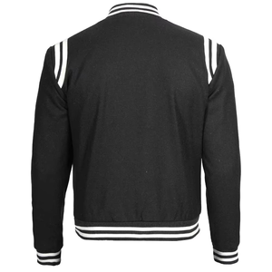 Blouson d'hiver rembourré pour hommes avec fermeture éclair complète Vêtements d'extérieur décontractés coupe-vent Bomber Varsity Coat Jacket Black Color Full Sleeve Casual Wear - Product Image 3
