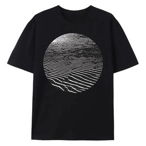 Camiseta Personalizada de Manga Corta para Hombre, de Poliéster/Algodón, de Alta Calidad, con Serigrafía, Tejida, Lisa, Informal, con Cuello Redondo - Product Image 1