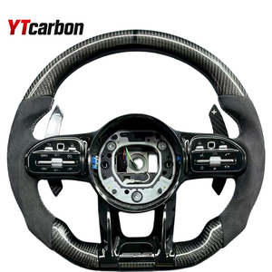 Volant en cuir personnalisé et en cuir perforé YTcarbon pour C E Class W204 X204 W205 CLA X118 C238 X253 GLC <span class=keywords><strong>63</strong></span> C63 E63 <span class=keywords><strong>AMG</strong></span> - Product Image 6
