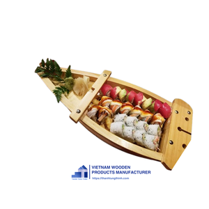 Bateau à sushi en bois le mieux noté pour ustensiles de cuisine et décoration intérieure du fabricant vietnamien - Product Image 4