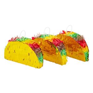 Cinco De <span class=keywords><strong>Mayo</strong></span> Fiesta thème Taco Pinata avec bâton en plastique et bandeau Mini Mexique Taco Pinatas pour célébrer la décoration de fête - Product Image 5