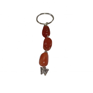 Pierre naturelle rouge cornaline Cube quartz papillon porte-clés guérison pierre précieuse cristal porte-clés guérison grossiste - Product Image 1