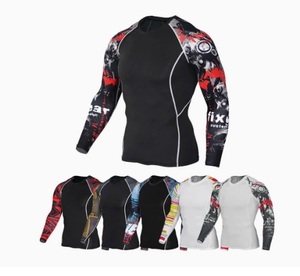 Hombres Roman MMA Rash Guard Logotipo personalizado no Gi Grappling Jiu Jitsu Rash Guard BJJ Uniformes Unisex Camisas de compresión - Product Image 1