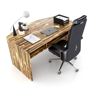 Executive Melaleuca Wood BGD68051 Desk with Rounded Edges and <b>Drawers</b> Luxury Contemporary Office Furniture - Product Image 3