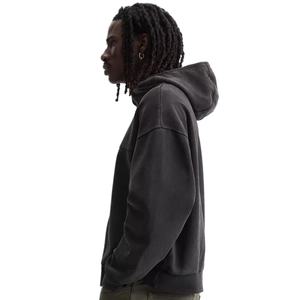 هودي رجالي بتصميم الشارع بسحاب نصفي وأكتاف منخفضة، 100% قطن، سترة فضفاضة مخصصة للخريف/الشتاء مع طباعة - Product Image 2