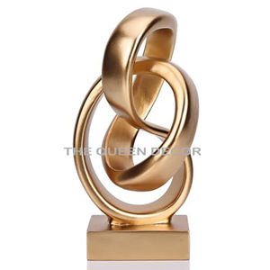 El último estilo elegante Acero inoxidable Metal Forma única Oro Antiguo Acabado Escultura decorativa Organizador de escritorio - Product Image 2