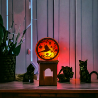 2024 Premium qualité décor à la maison 3D imprimé oiseau volant Style himalayen sel de roche lampes rondes sculptées avec technique florale voiture