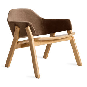 Silla decorativa moderna de mediados de siglo con base de madera escultórica y respaldo de diseño tapizado Comodidad clásica con elegancia moderna - Product Image 1