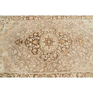 Grand tapis vintage 5,6x8,6 pieds, tapis oriental turc en laine beige - Product Image 5