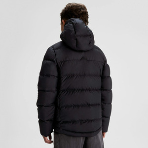 2025 Men's Black <b>Thin</b> <b>Puffer</b> <b>Jacket</b> Luxury High Quality Custom Casual Winter Wear Stand Collar Zipper Closure Plain Dyed - Product Image 3