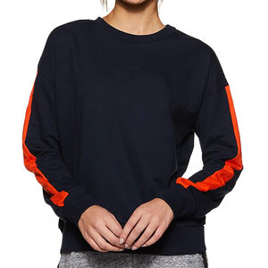 Sudaderas largas de algodón liso para mujer, sudadera de lana con hombros caídos Unisex, sudadera personalizada para mujer, Sudadera de cuello redondo - Product Image 1