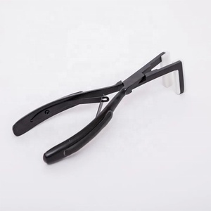 Tape in Plier For Hair Extensions Black Plasma Color Surgical Grade Stainless Steel with Custom Logo And Leather Pouch - Product Image 3