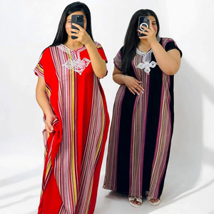 Gandoura Marroquí para Mujer, Vestido Abaya 100% Algodón con Encaje, Ropa de Estar Personalizable, Bordado de Verano, Largo hasta la Rodilla, Estilo Bohemio Corto - Product Image 4