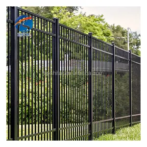 Сверхмощный Черный Защитный плоский верхний забор с порошковым покрытием оцинкованный прозрачный стальной плоский верхний забор панели для передних дворов
