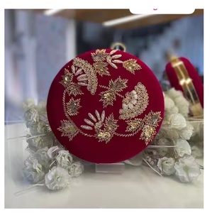 Exquisito bolso de noche bordado de lujo hecho a mano de forma redonda a la moda para Bodas de élite - Product Image 2