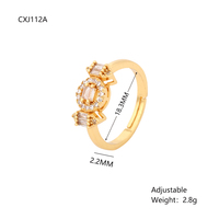 Bijoux à la mode NYH gros anneaux en zircon cercle bonbons plaqué or anneaux conception irrégulière anneau pour les femmes doigt