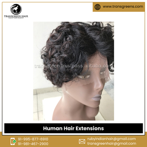 Leaders in Manufacturing Optimum Quality 100% Raw Unprocessed Brazilian <b>Short</b> Curly Human Hair <b>Wig</b> Extensions - Product Image 2