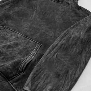 Recién llegado 350GSM sudaderas con capucha hombres personalizado Puff estampado logo abajo hombro Hoodi hombre fácil ajuste peso ligero Vintage lavado Sudadera con capucha para hombre - Product Image 3