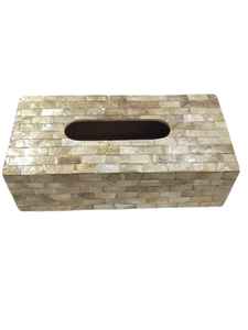 Best Seller, cubierta de caja de pañuelos de concha de oro nácar para hoteles y restaurantes, soporte de cubo de fregona de mesa - Product Image 4