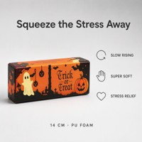 Jouet anti-stress Halloween en mousse PU à montée lente, motif fantôme et chauve-souris