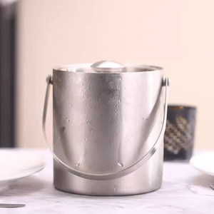 Seau à glace en acier inoxydable à double couche avec une capacité de 2 à 12,5 L, style moderne, design durable pour les mariages/fêtes - Product Image 2