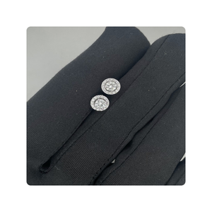18K White Gold Natural Diamond 0.60 CTW Stud Earrings for Teenage Girls Birthday Gift Daily Wear Jewelry - Product Image 2
