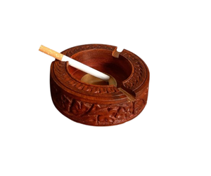 Cenicero de madera redondo clásico y hermoso de Pakistán, tamaños personalizados, elegante cenicero artesanal de madera, cenicero artesanal de madera al por mayor - Product Image 2