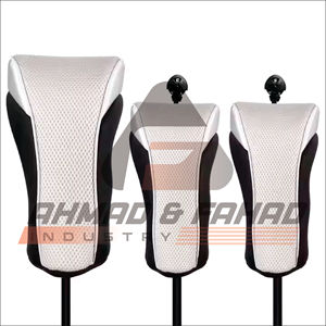 Impermeable Pu cuero bordado Logo Golf Club cubierta Golf 460cc Driver Headcover barril al por mayor - Product Image 2