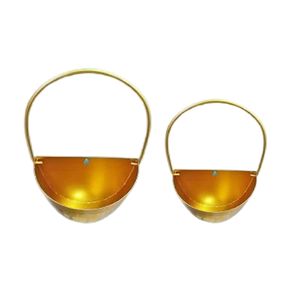 Maceta colgante de pared de Metal minimalista simple soporte para plantas de flores con diseño de cubo con acabado dorado para el hogar y la Oficina - Product Image 5