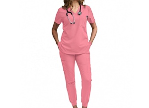Man and Women Wholesale Custom Short Sleeve <b>Nurse</b> Nursing <b>Scrubs</b> Zip Medical Uniforms Women Medical <b>Scrubs</b> Uniforms Sets - Product Image 3