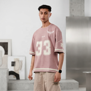 Camiseta de Baloncesto Rosa para Hombre, Manga Corta, Cuello Redondo, Número 33 Estampado, Corte Holgado, 100% Poliéster, Ropa Deportiva Transpirable - Product Image 3