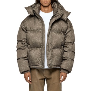 OEM personalizado de alta calidad de los hombres chaqueta de invierno impermeable de lona estilo Hip Hop suelta de gran tamaño ecológico Reversible de talla grande - Product Image 1