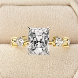 Anillos de Diamantes Cultivados en Laboratorio con Corte Radiante, Certificados por IGI, CVD HPHT, Oro Sólido de 10k y 14k para Compromiso y Boda, para Mujeres y Hombres - Product Image 5