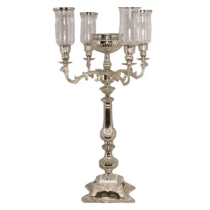 Soporte de Metal de Aluminio de Diseño Artesanal para Decoración del Hogar y Hoteles, Portavelas con Acabado Brillante, Candelabro - Product Image 1