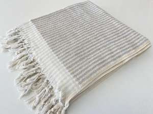 Stripe Printed Organic 100% Turkish Handloomed Cotton Peshtemal <b>Hammam</b> Bath <b>Towel</b> 90x180cm 900gr Multi-purpose - Product Image 4