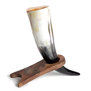 Corne de vache/boeuf la plus précieuse 100% pure Corne à boire au design moderne avec base de couvercle en métal Meilleures fournitures de bar de restaurant pour les fêtes - Product Image 2