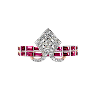 แหวนหมั้นเงินแท้ 925 ประดับเพชร 52 เม็ด ดีไซน์เฉพาะตัว โมอิสซาไนต์และทับทิมสังเคราะห์ แบบฝังหนามเตย สำหรับงานแต่งงานและวันครบรอบ - Product Image 3