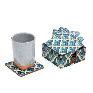 Ensemble de sous-verres en bois MDF faits à la main de qualité supérieure avec des impressions d'art champêtre, sous-verres durables pour la décoration de la maison, respectueux de l'environnement - Product Image 5