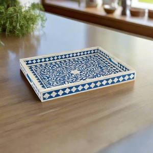 Handmade Modern <b>Black</b> Pearl <b>Serving</b> <b>Tray</b> Custom Size Wood Furniture with Bone Inlay Design for Home & Restaurant Food <b>Serving</b> - Product Image 2