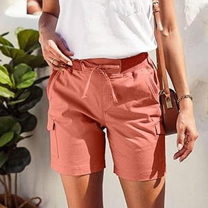 Vente en gros de shorts de sport en molleton de coton pour femmes, à la mode printanière, personnalisés, avec motif solide, imprimés, pour la course à pied et l'entraînement - Product Image 5