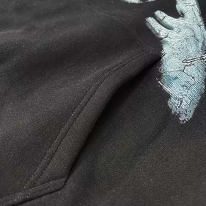 Sweat à capuche court Boxy Fit pour hommes Premium Acid Wash Respirant Streetwear Bold Face Print Custom Polyester/Cotton Winter - Product Image 2