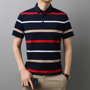 เสื้อโปโลธุรกิจไฮเอนด์ลำลองสำหรับผู้ชายใส่ในฤดูร้อนเสื้อยืดแขนสั้นผ้าไอซ์ซิลค์แห้งเร็วผ้าคอตตอนแท้ - Product Image 1