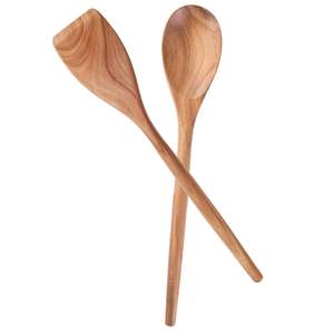 Ensemble d'ustensiles de cuisine en bois d'acacia 5 pièces - Outils de cuisine professionnels avec serveur à spaghetti, cuillère ajourée et cuillères de service - Product Image 3