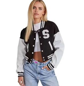 Femmes décontracté laine varsity vestes grande taille patchs personnalisés Chenille broderie conceptions soie hiver coton teint Baseball court - Product Image 2