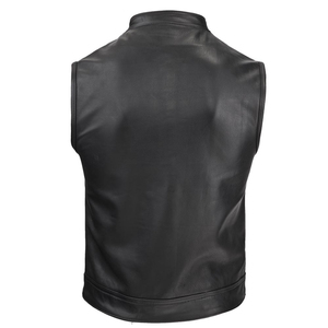 Respirant en cuir véritable gilet hommes extérieur Slim Fit sans manches élégant gilet classique équitation mode - Product Image 2