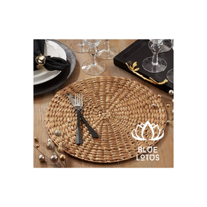 Wholesale Custom Square <b>Rattan</b> Handmade Wicker Service Eco-friendly Hyacinth Seagrass Woven Water Hyacinth <b>Placemat</b> - Product Image 1