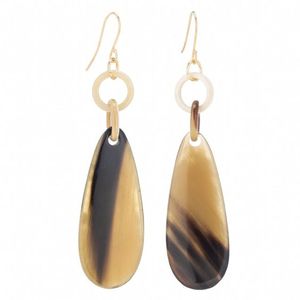 Pendientes Vintage hechos a mano con cuerno de búfalo africano para mujer, pendientes de gota de cuerno de búfalo y buey Natural 100% - Product Image 5