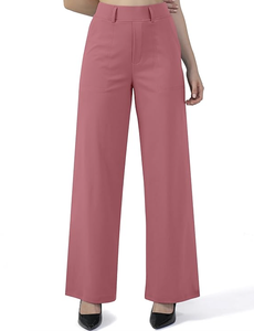 <b>WOMENS</b> PULL ON STRAIGHT WIDE LEG BUSINESS CASUAL WORK <b>PANTS</b> WITH POCKETS DIRECT FACTORY - Product Image 2